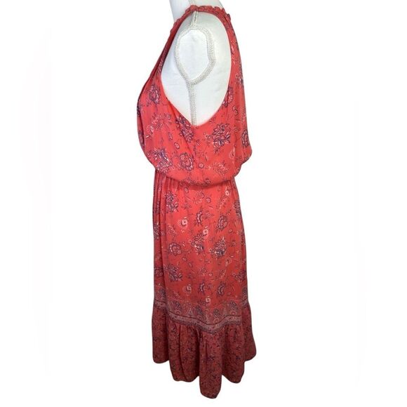 JOIE CHARACTER Silk Sleeveless MIDI Dress Strawberry Paisley Sz M Bohemian Boho - Picture 5 of 12